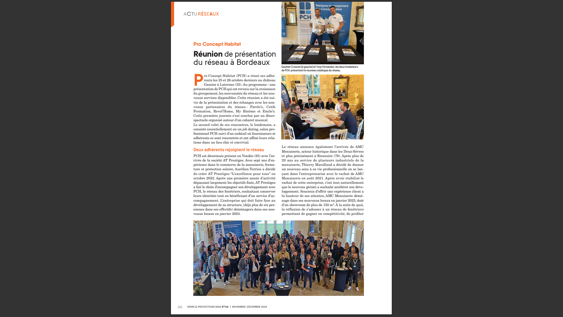 Séminaire PCH, article Verre et protection Mag  